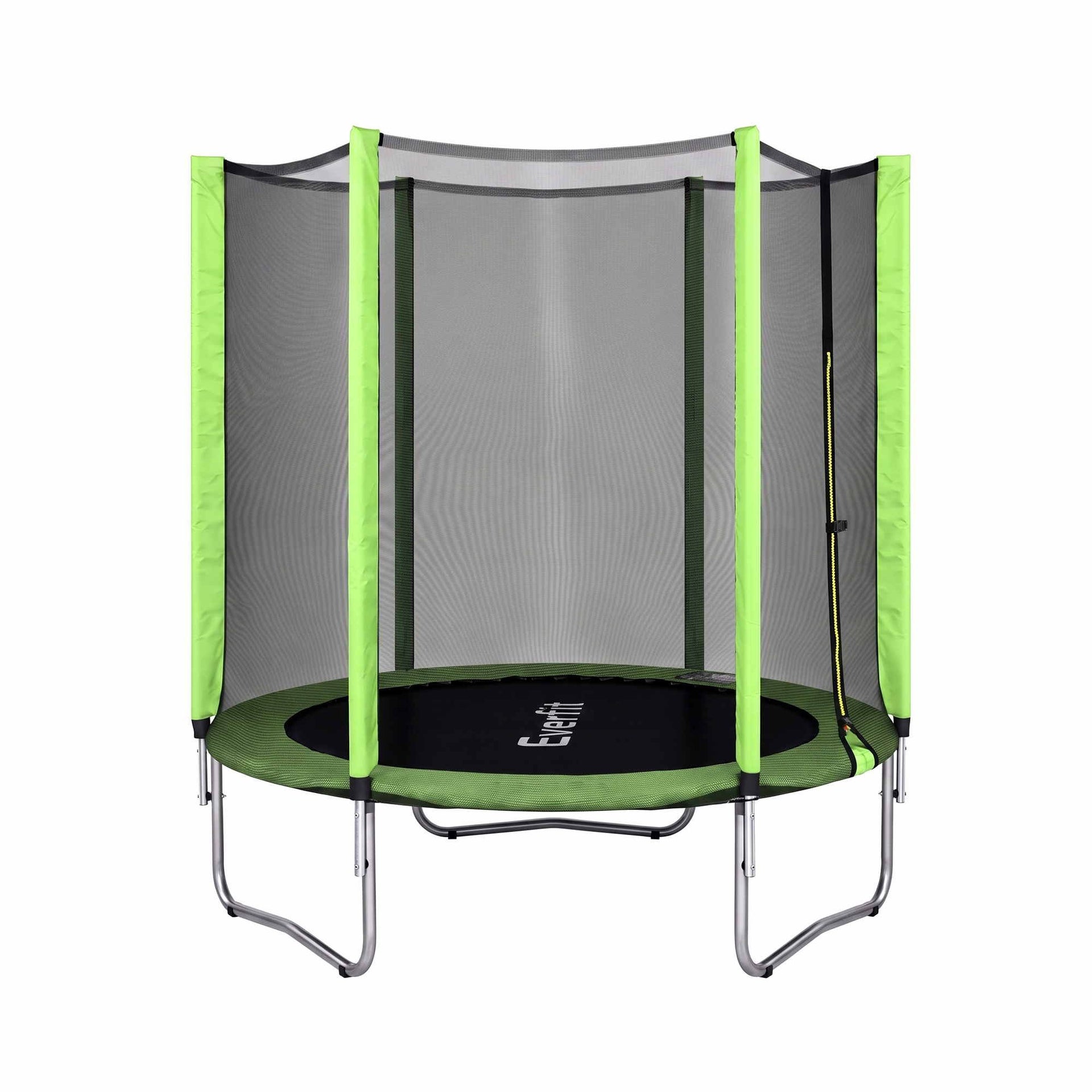 Everfit 6FT Kids Trampoline Round Rebounder with Enclosure Net Green Awezingly