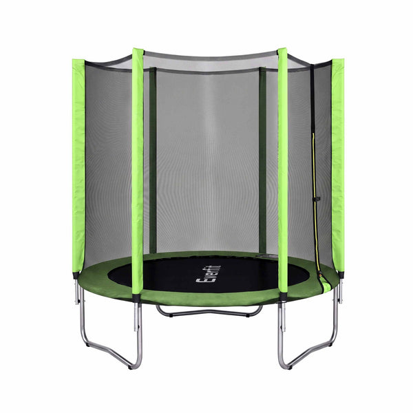 Everfit 6FT Kids Trampoline Round Rebounder with Enclosure Net Green Awezingly