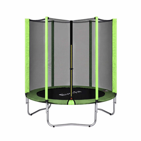 Everfit 6FT Kids Trampoline Round Rebounder with Enclosure Net Green Awezingly