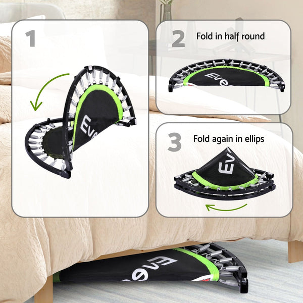 Everfit 40inch Fitness Foldable Trampoline Jumping Rebounder Home Gym Handrail Everfit