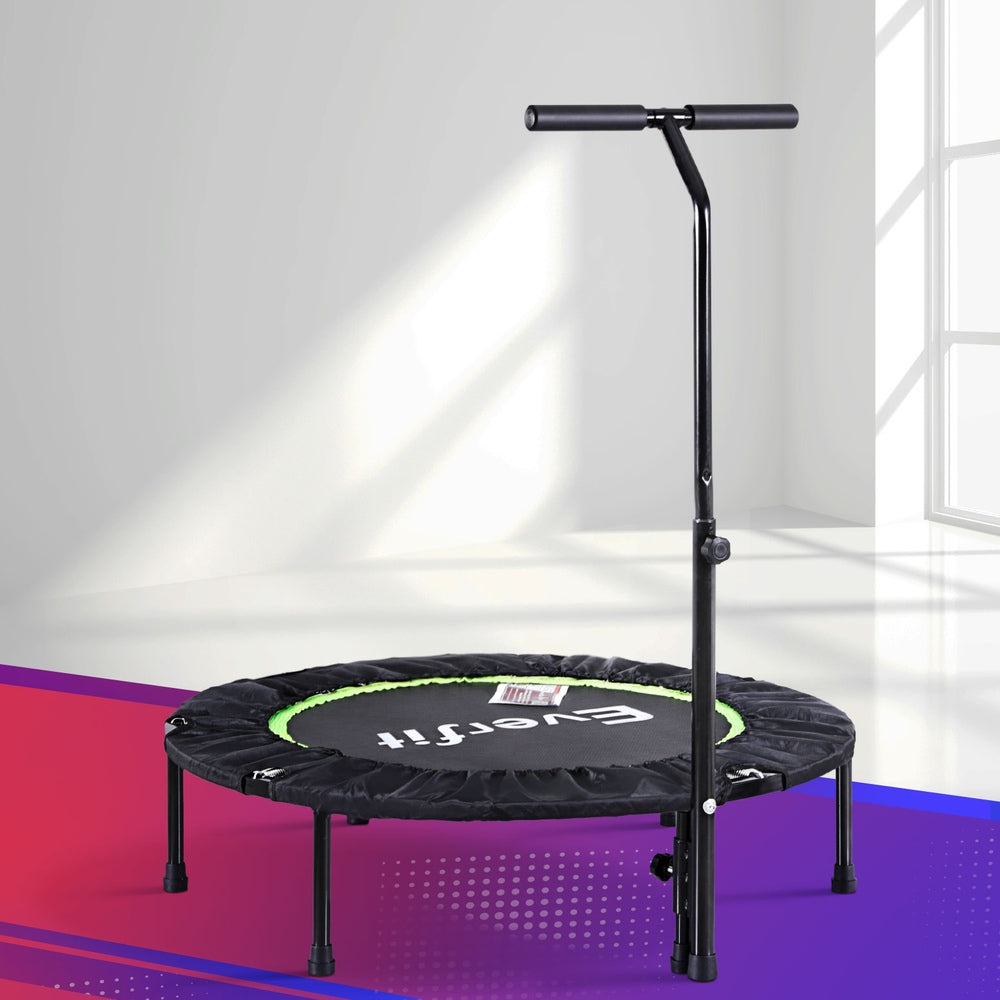 Everfit 40inch Fitness Foldable Trampoline Jumping Rebounder Home Gym Handrail Everfit