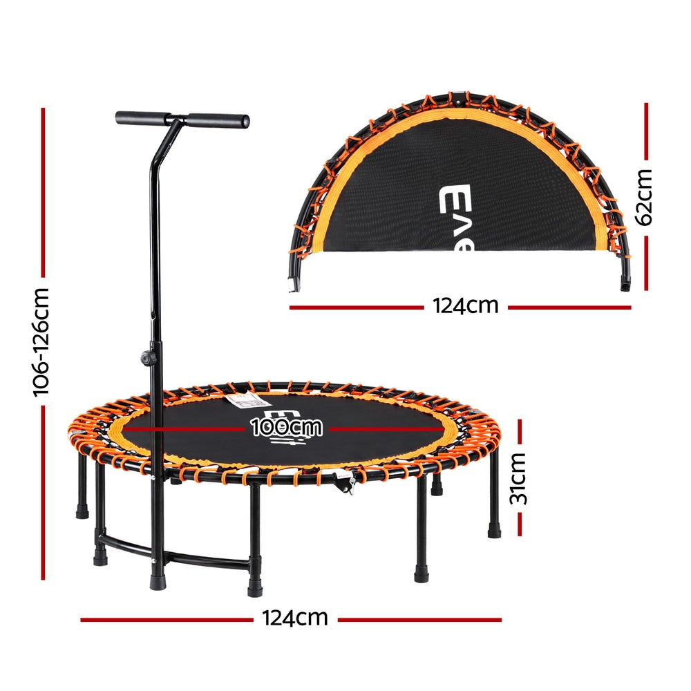 Everfit 48inch Fitness Foldable Trampoline Jumping Rebounder Home Gym Handrail Everfit