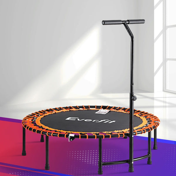 Everfit 48inch Fitness Foldable Trampoline Jumping Rebounder Home Gym Handrail Everfit