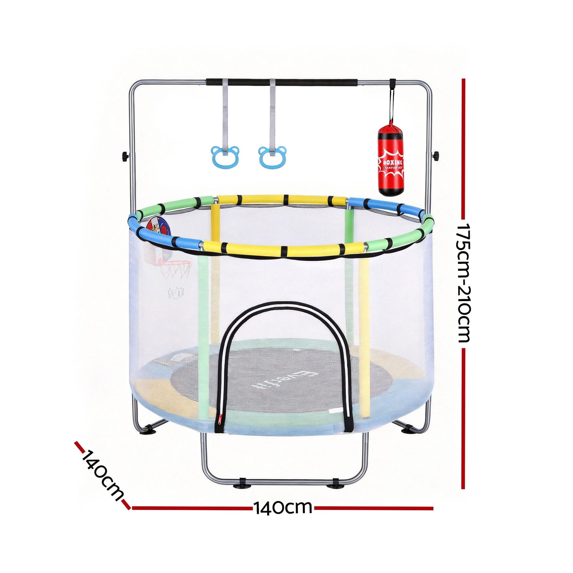 Everfit 55inch Trampoline Kids Rebounder with Basketball Set Sandbag Boxing Game Awezingly