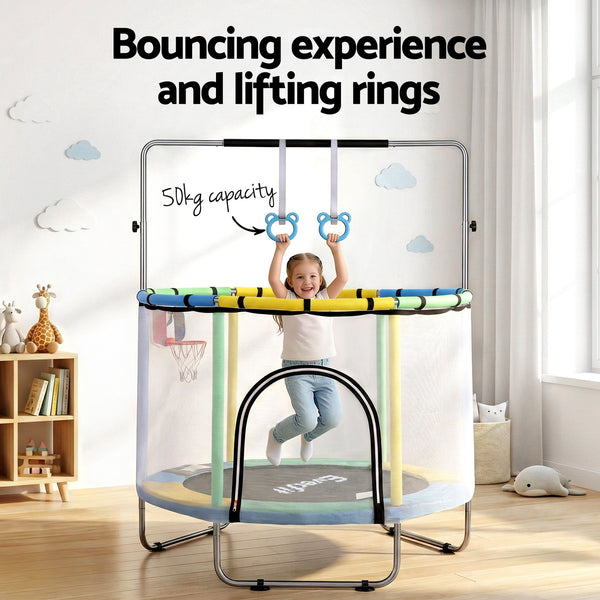 Everfit 55inch Trampoline Kids Rebounder with Basketball Set Sandbag Boxing Game Awezingly