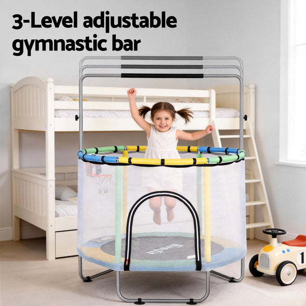 Everfit 55inch Trampoline Kids Rebounder with Basketball Set Sandbag Boxing Game Awezingly