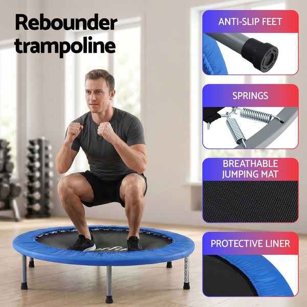Everfit 40-Inch Fitness Trampoline Rebounder Mini Round Trampoline Home Workouts Awezingly