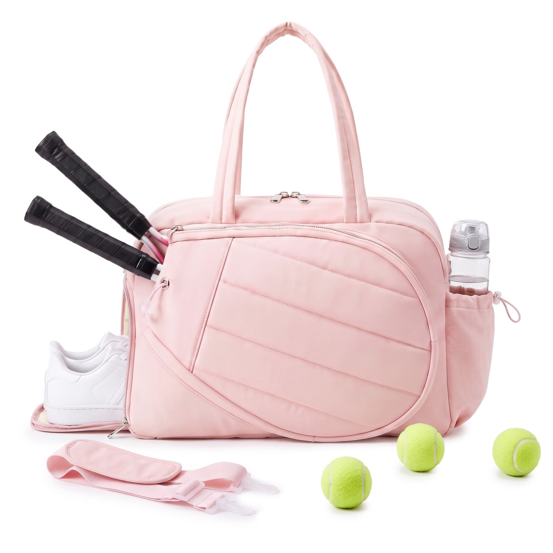 Everfit Tennis Tote Bag Gym Bag Sports Duffle Bags Holds 2 Rackets Pink Awezingly