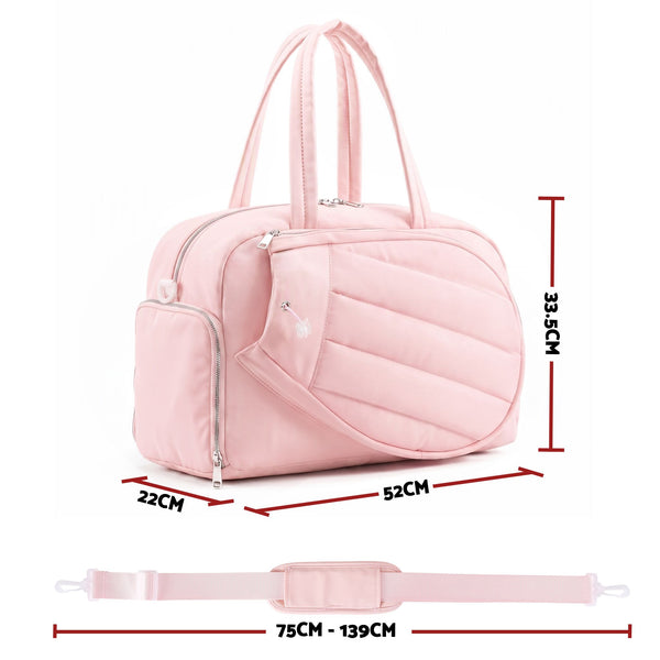 Everfit Tennis Tote Bag Gym Bag Sports Duffle Bags Holds 2 Rackets Pink Awezingly