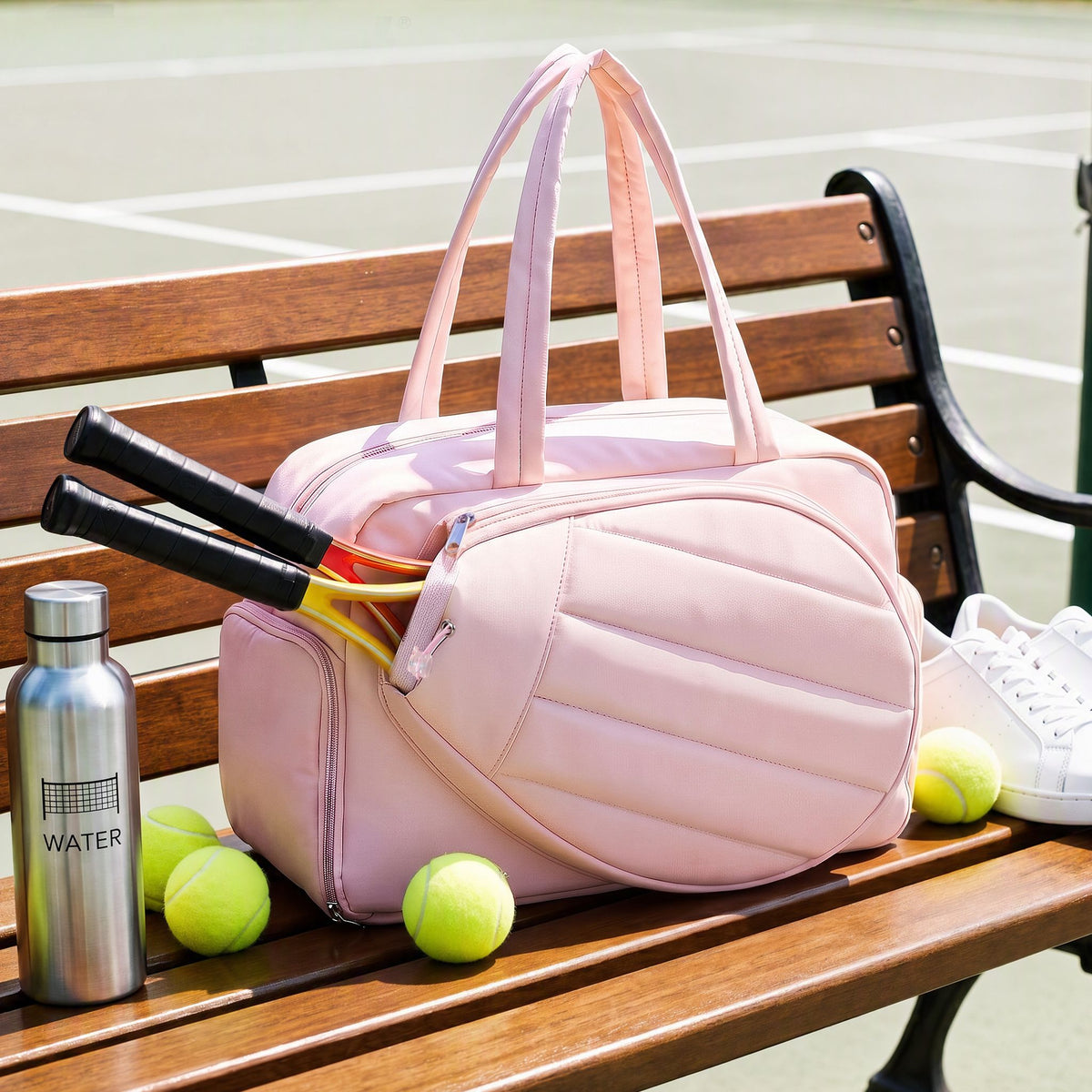 Everfit Tennis Tote Bag Gym Bag Sports Duffle Bags Holds 2 Rackets Pink Awezingly