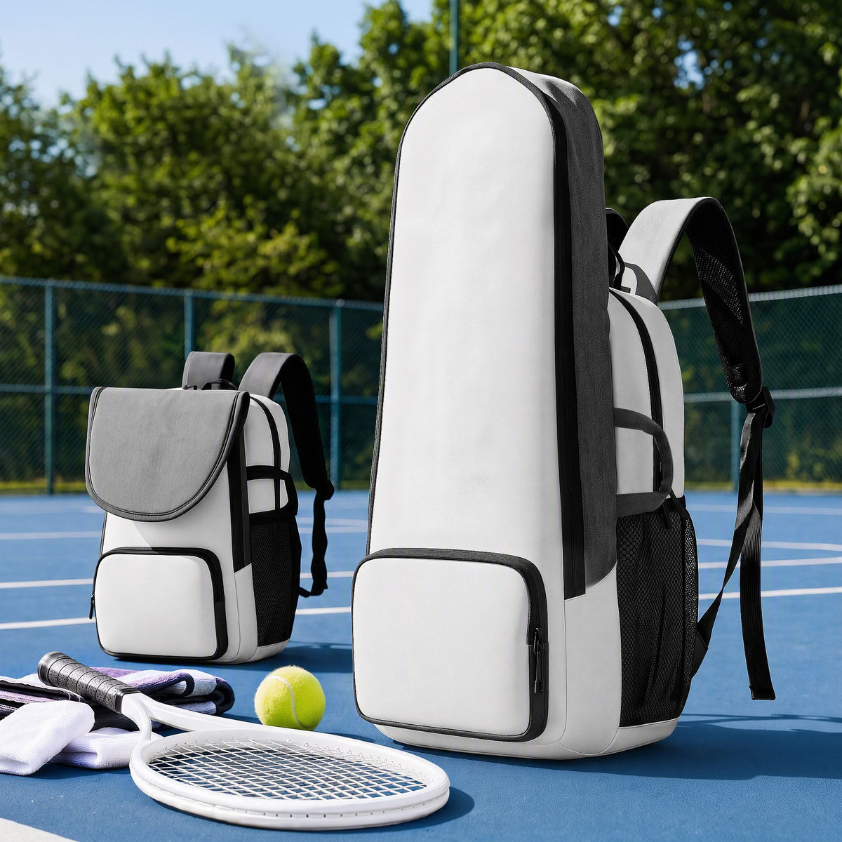Everfit Tennis Racket Bag Foldable Backpack Racket Pocket Shoe Compartment Awezingly