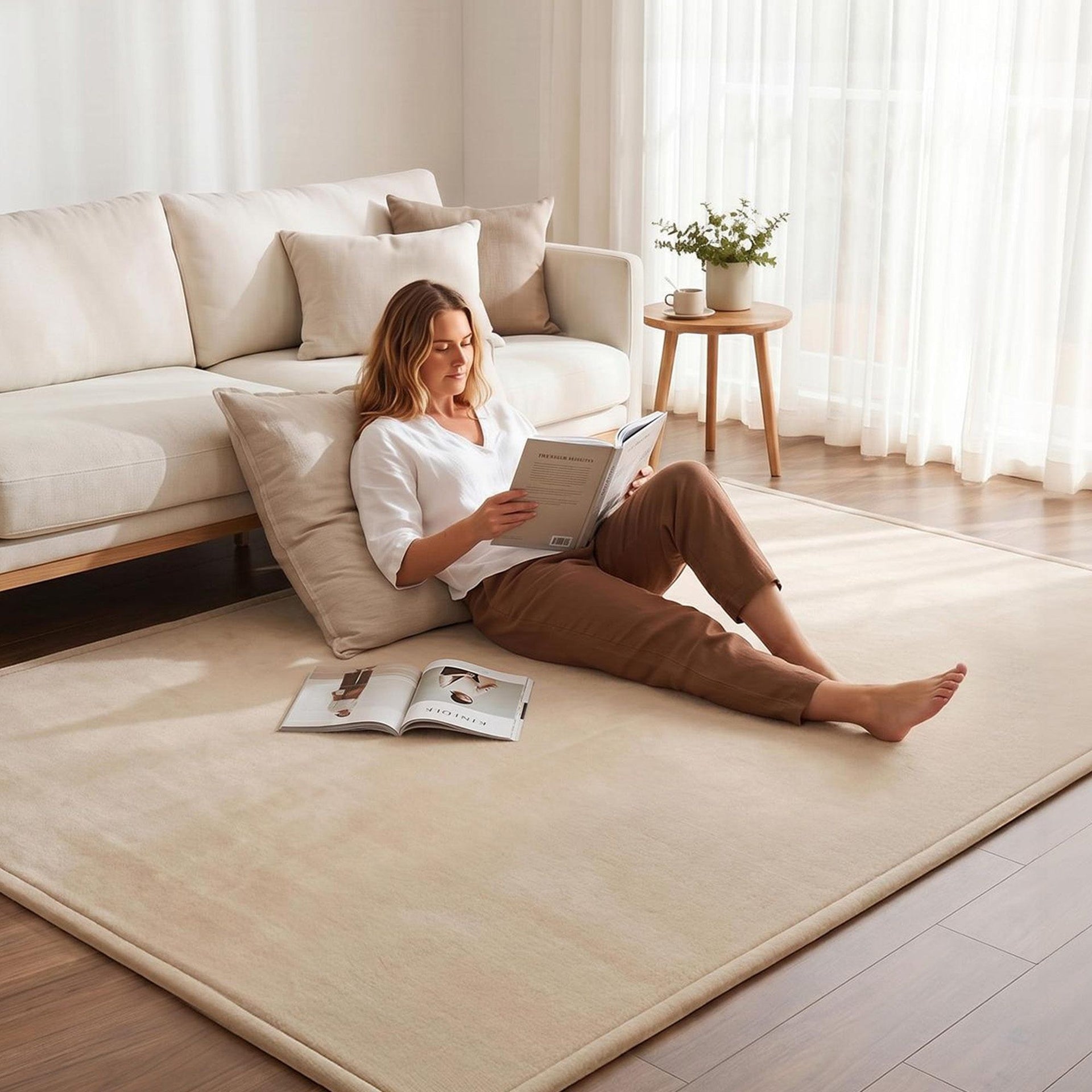 Artiss Tatami Mat Floor Mattress 3cm Thick Futon Mattresses Mellow Mat Rugs Living Room Beige Awezingly