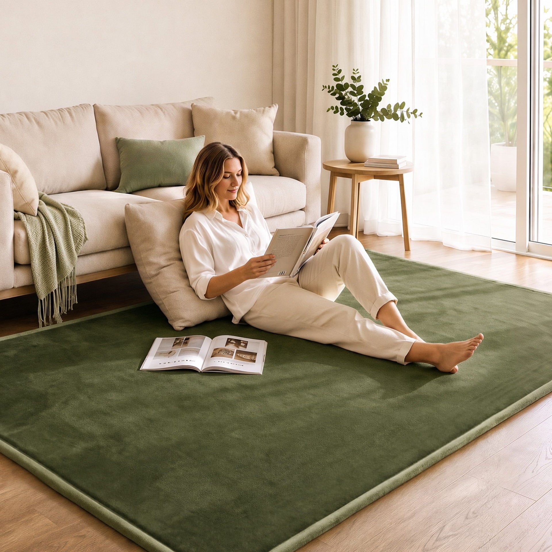 Artiss Tatami Mat Floor Mattress 3cm Thick Futon Mattresses Mellow Mat Rugs Living Room Green Awezingly