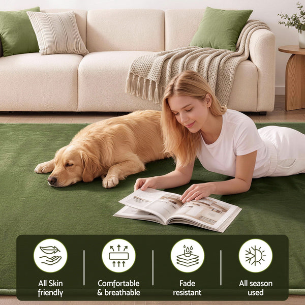 Artiss Tatami Mat Floor Mattress 3cm Thick Futon Mattresses Mellow Mat Rugs Living Room Green Awezingly