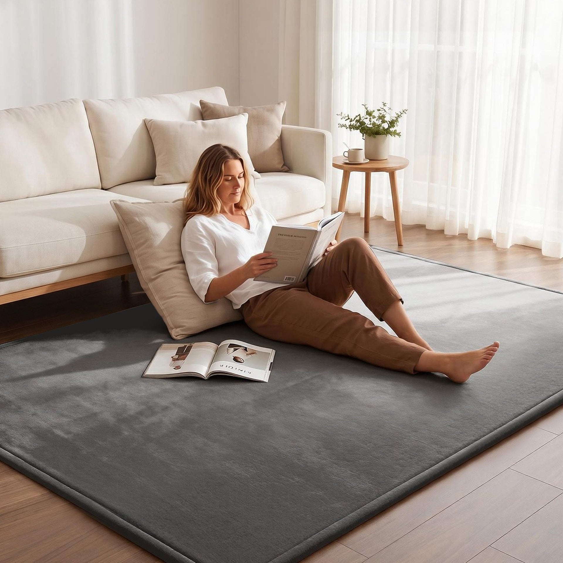 Artiss Tatami Mat Floor Mattress 3cm Thick Futon Mattresses Mellow Mat Rugs Living Room Grey Awezingly