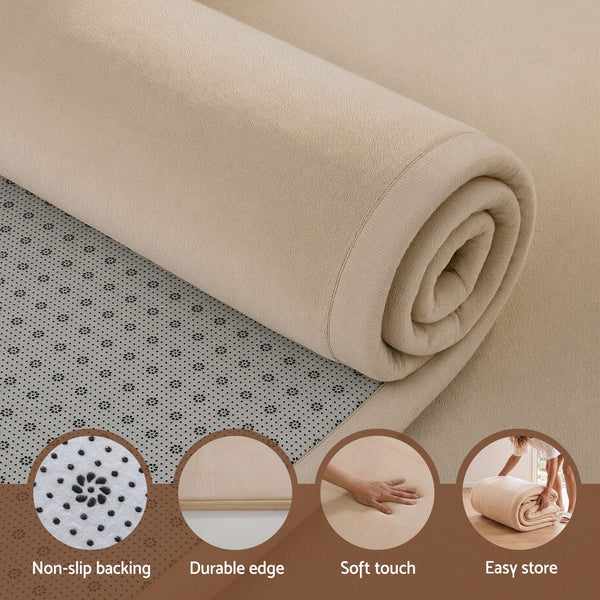 Artiss Tatami Mat Floor Mattress 3cm Thick Futon Mattresses Mellow Mat Rugs Living Room Beige Awezingly