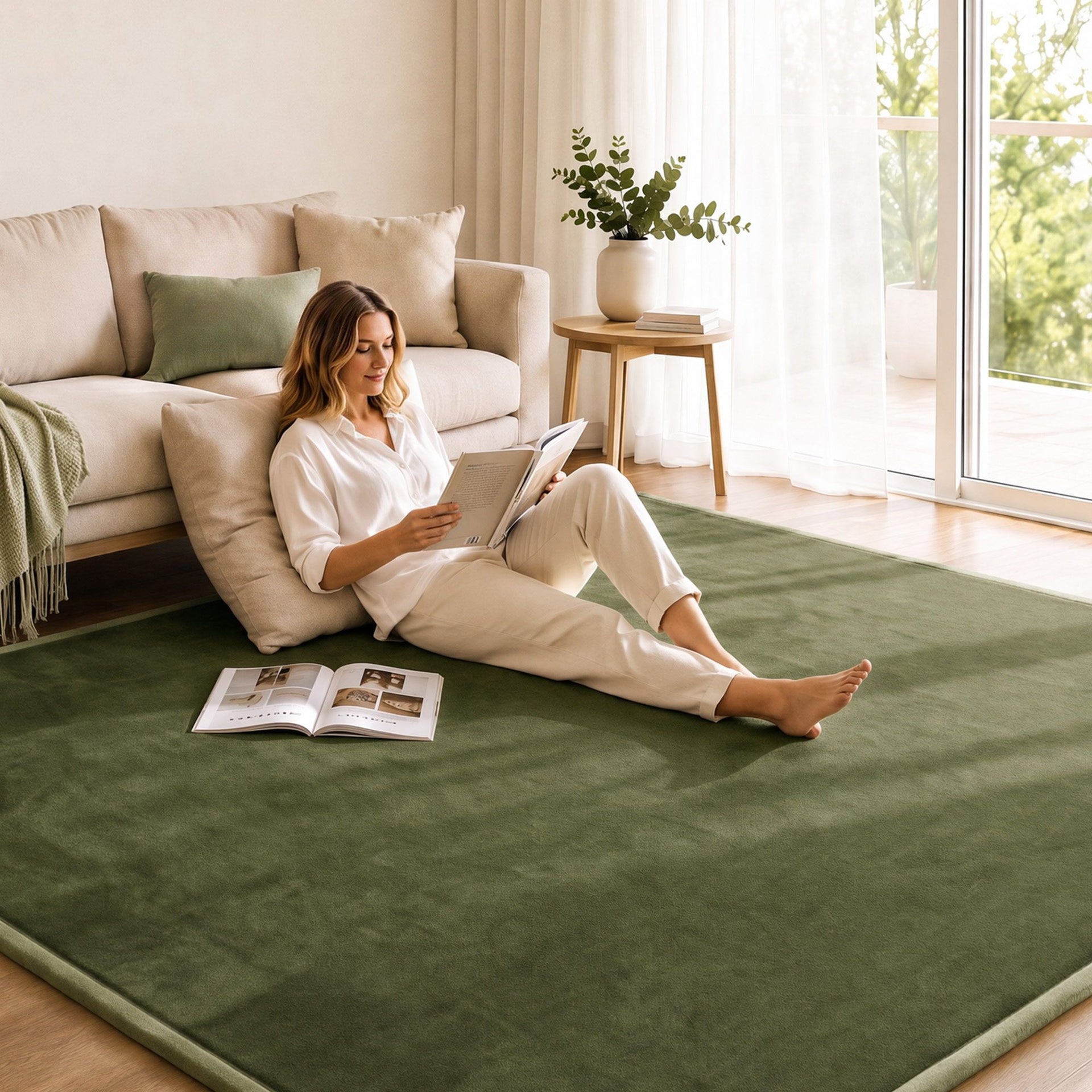 Artiss Tatami Mat Floor Mattress 3cm Thick Futon Mattresses Mellow Mat Rugs Living Room Green Awezingly