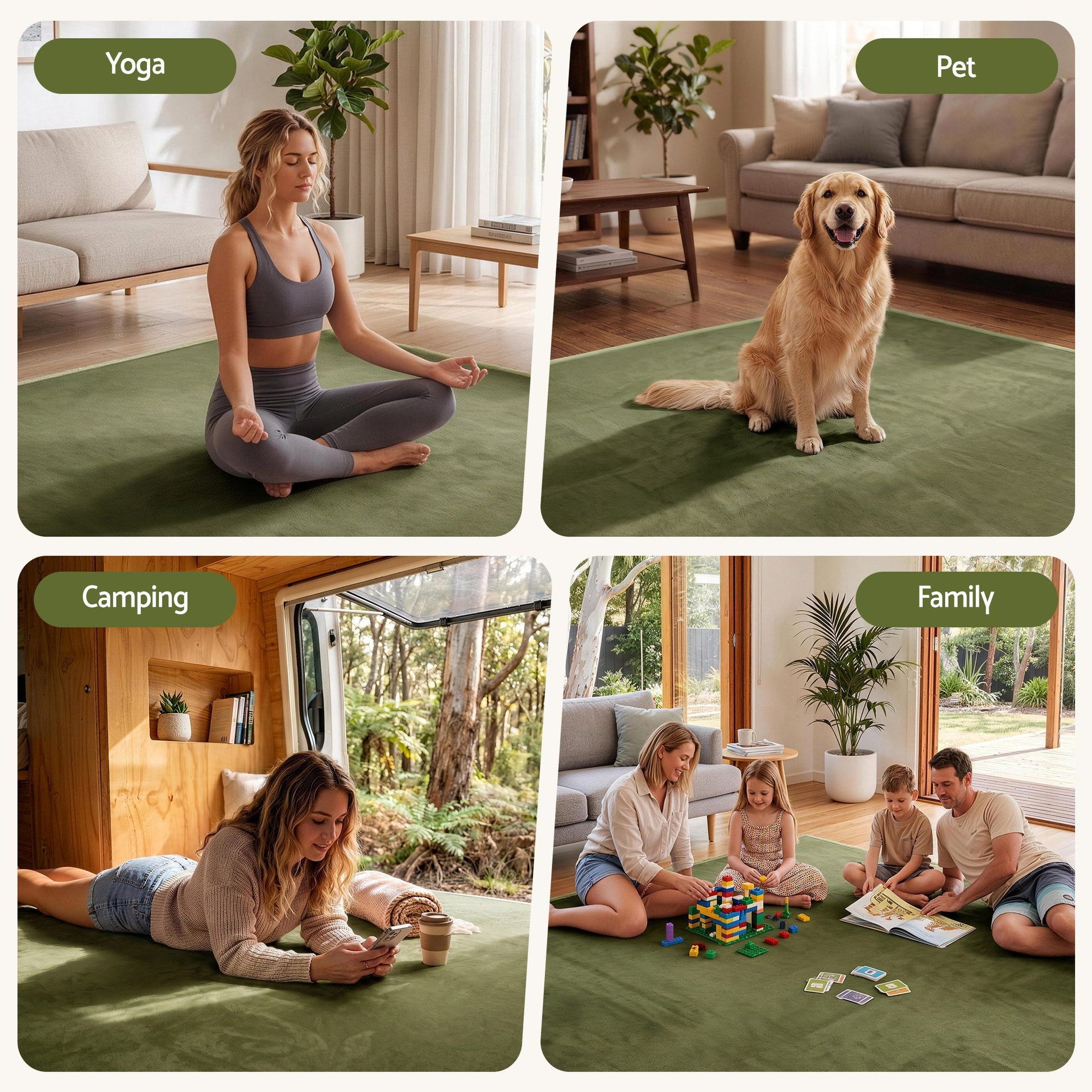 Artiss Tatami Mat Floor Mattress 3cm Thick Futon Mattresses Mellow Mat Rugs Living Room Green Awezingly