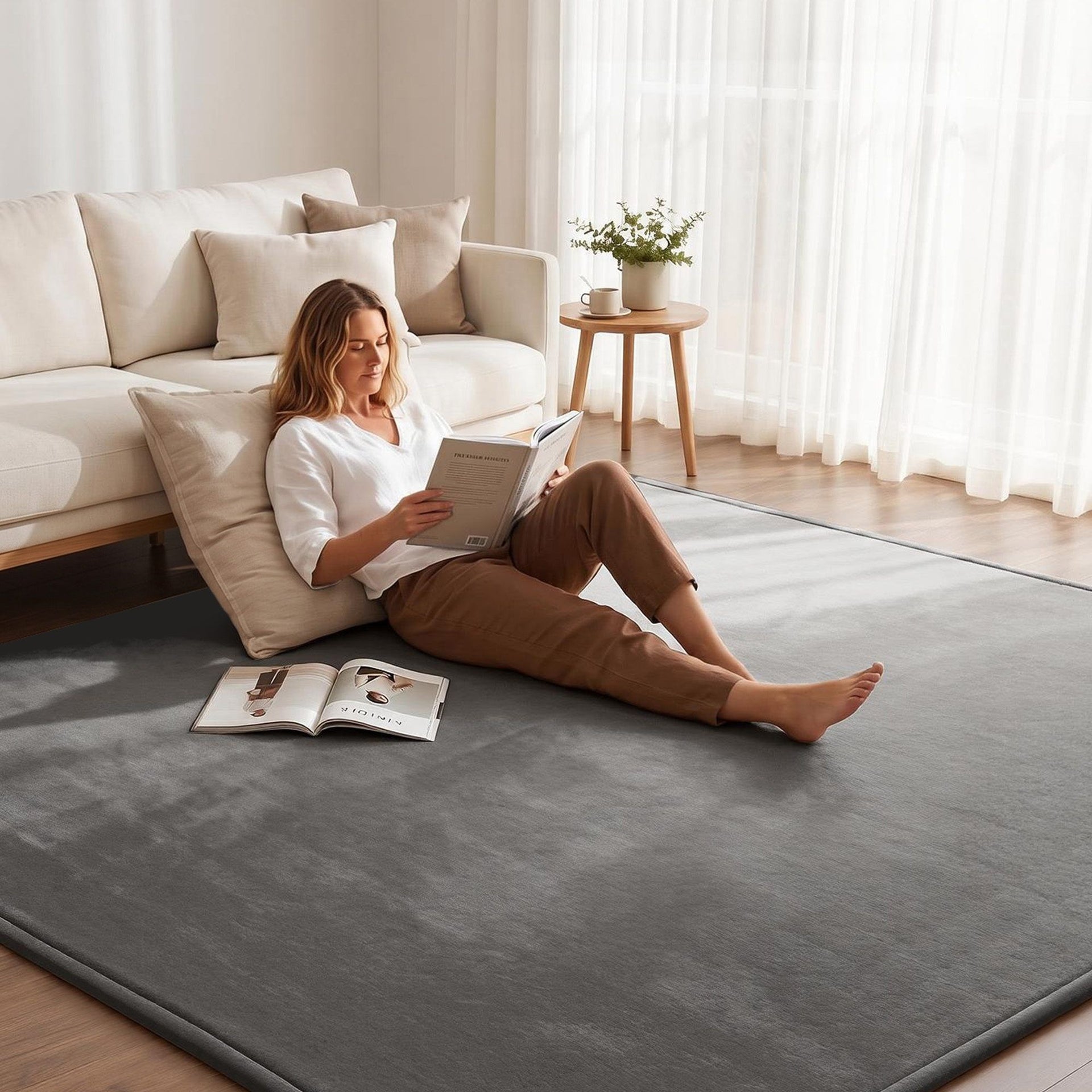 Artiss Tatami Mat Floor Mattress 3cm Thick Futon Mattresses Mellow Mat Rugs Living Room Grey Awezingly