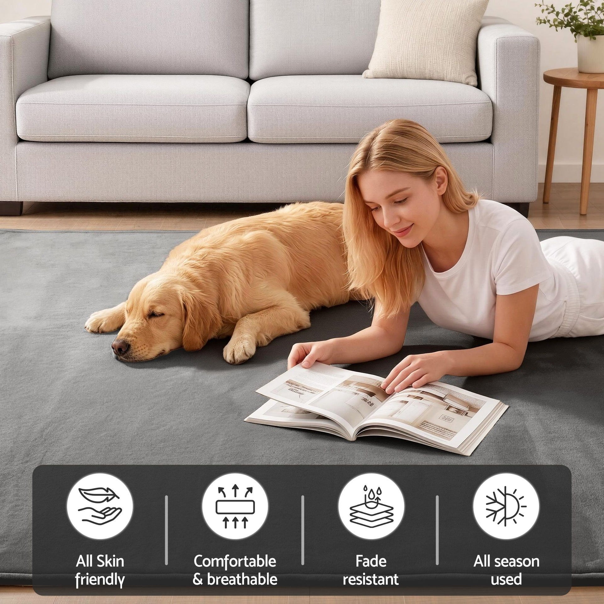 Artiss Tatami Mat Floor Mattress 3cm Thick Futon Mattresses Mellow Mat Rugs Living Room Grey Awezingly
