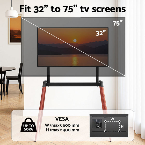 Artiss TV Stand 32-75 inch LED LCD Screen Wooden Floor Easel Height Adjustable Awezingly