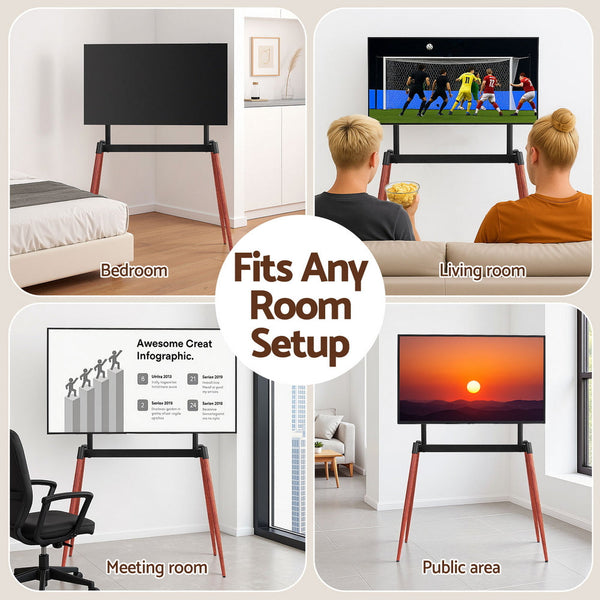 Artiss TV Stand 32-75 inch LED LCD Screen Wooden Floor Easel Height Adjustable Awezingly