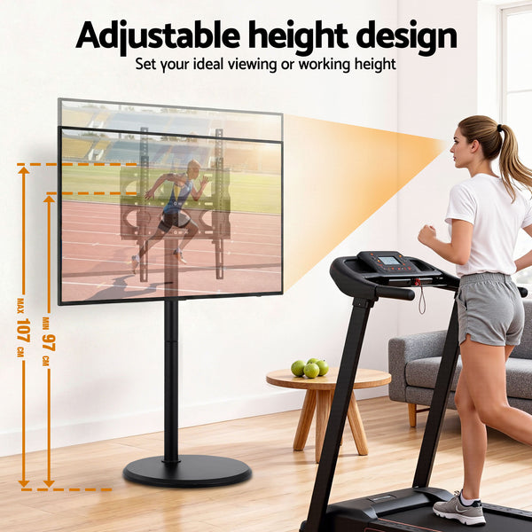 Artiss 32-55 Inch Mobile TV Stand with Wheels Height & Tilt Adjustable Floor Mount Weisshorn