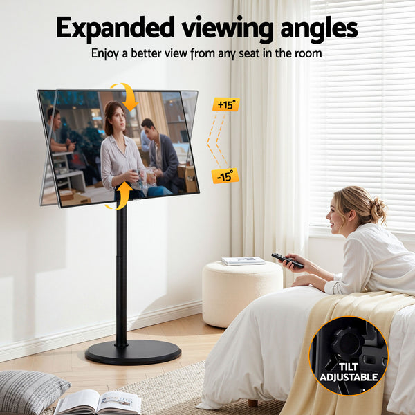 Artiss 32-55 Inch Mobile TV Stand with Wheels Height & Tilt Adjustable Floor Mount Weisshorn