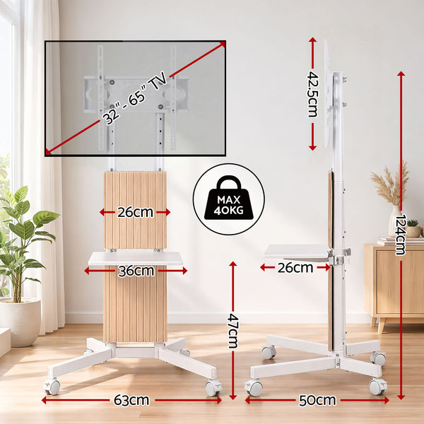 Artiss Mobile TV Floor Stand for 32-65