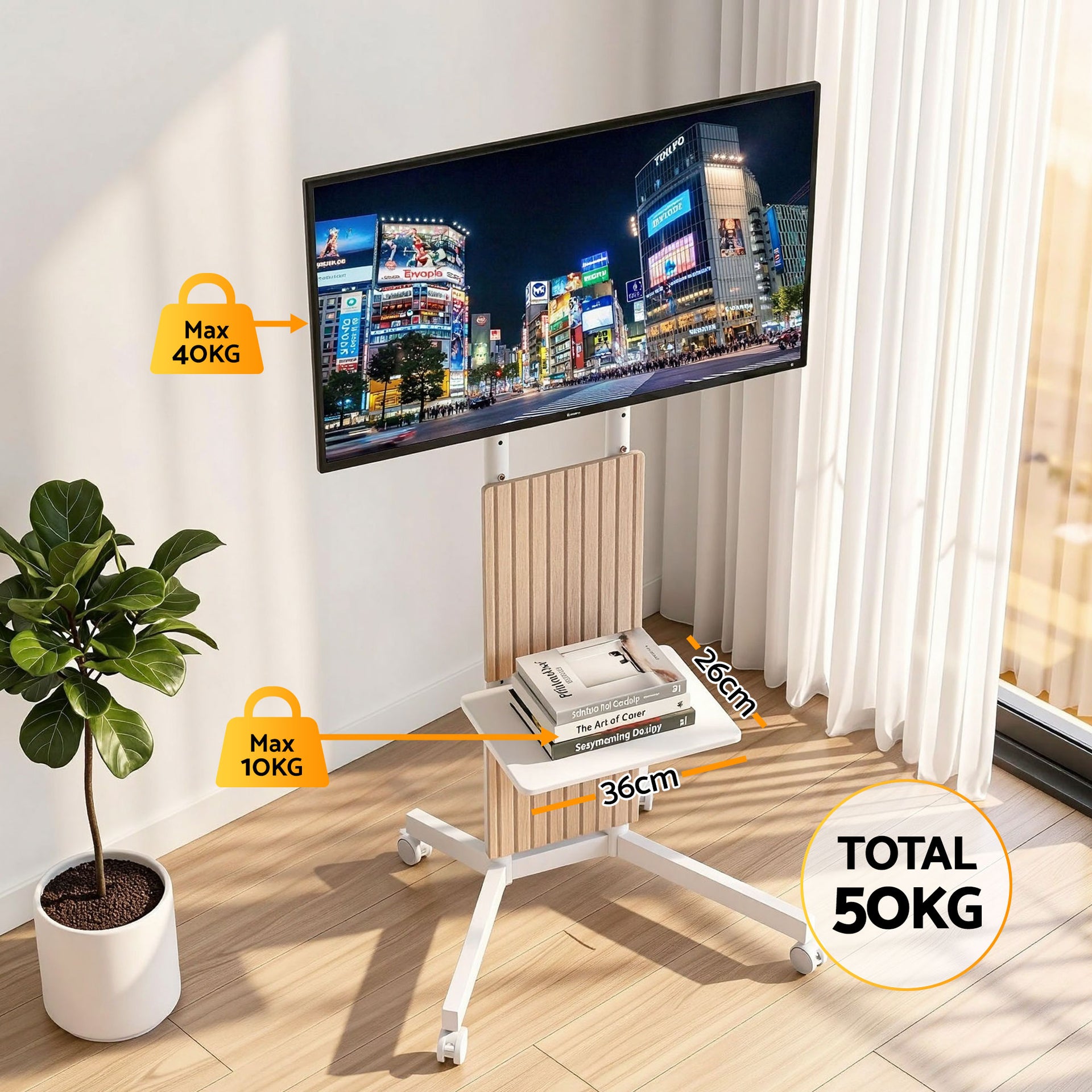 Artiss Mobile TV Floor Stand for 32-65