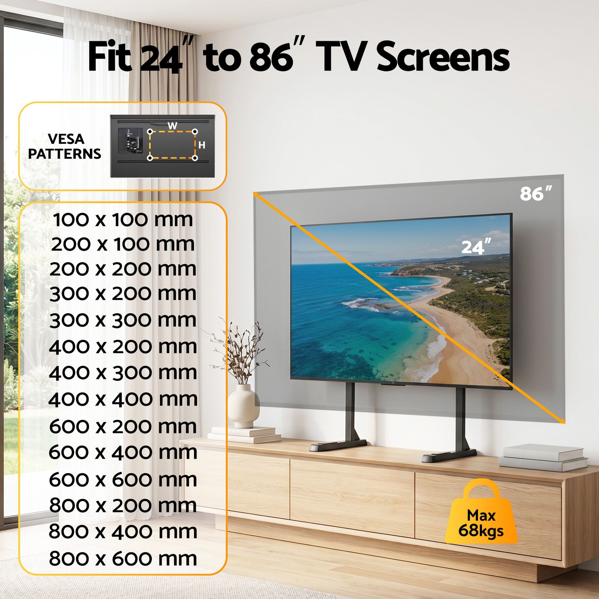 Artiss Universal TV Stand for 24-86 inch TVs LED Screen Table Top Desktop Mount Awezingly