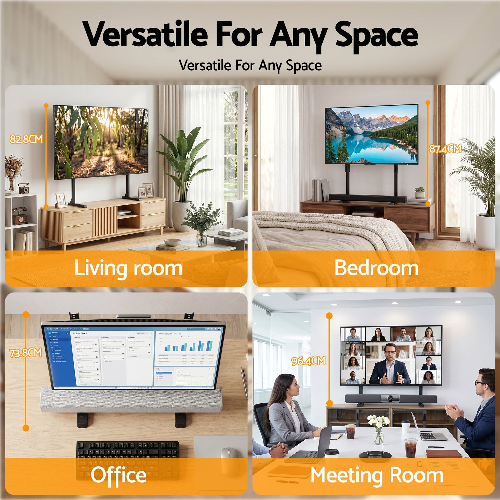 Artiss Universal TV Stand for 24-86 inch TVs LED Screen Table Top Desktop Mount Awezingly