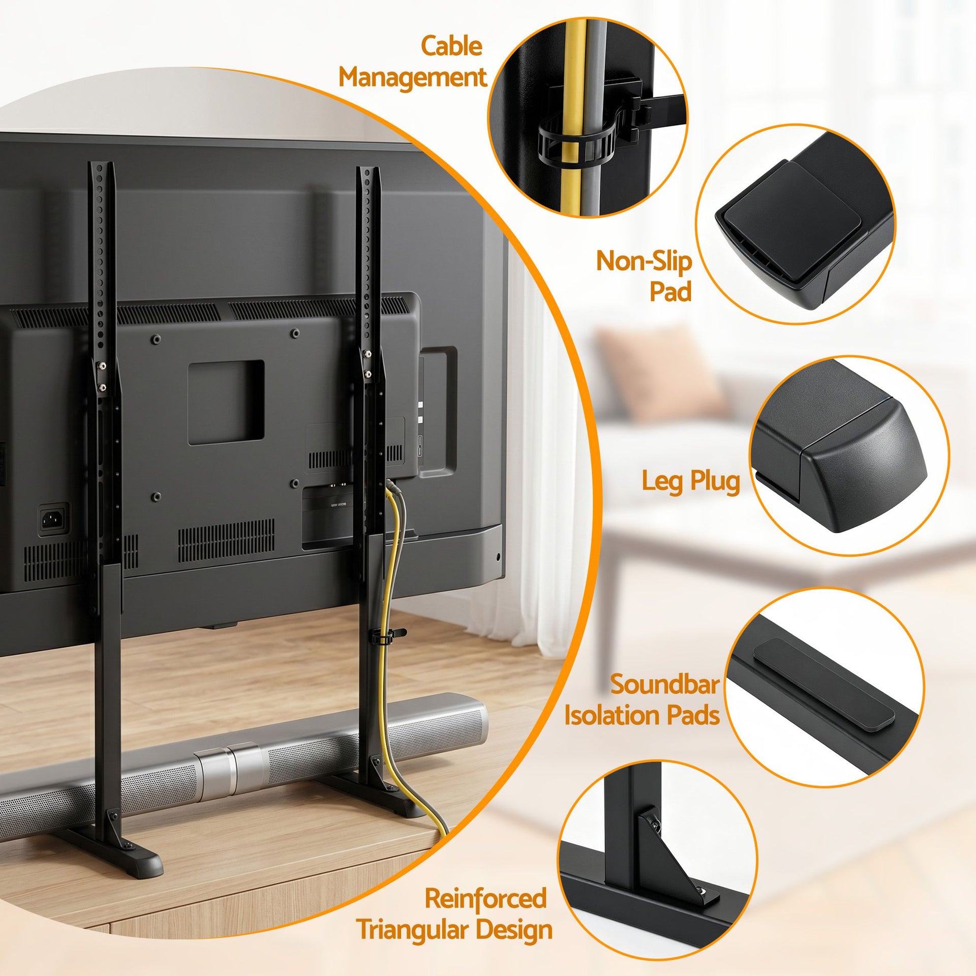 Artiss Universal TV Stand for 24-86 inch TVs LED Screen Table Top Desktop Mount Awezingly