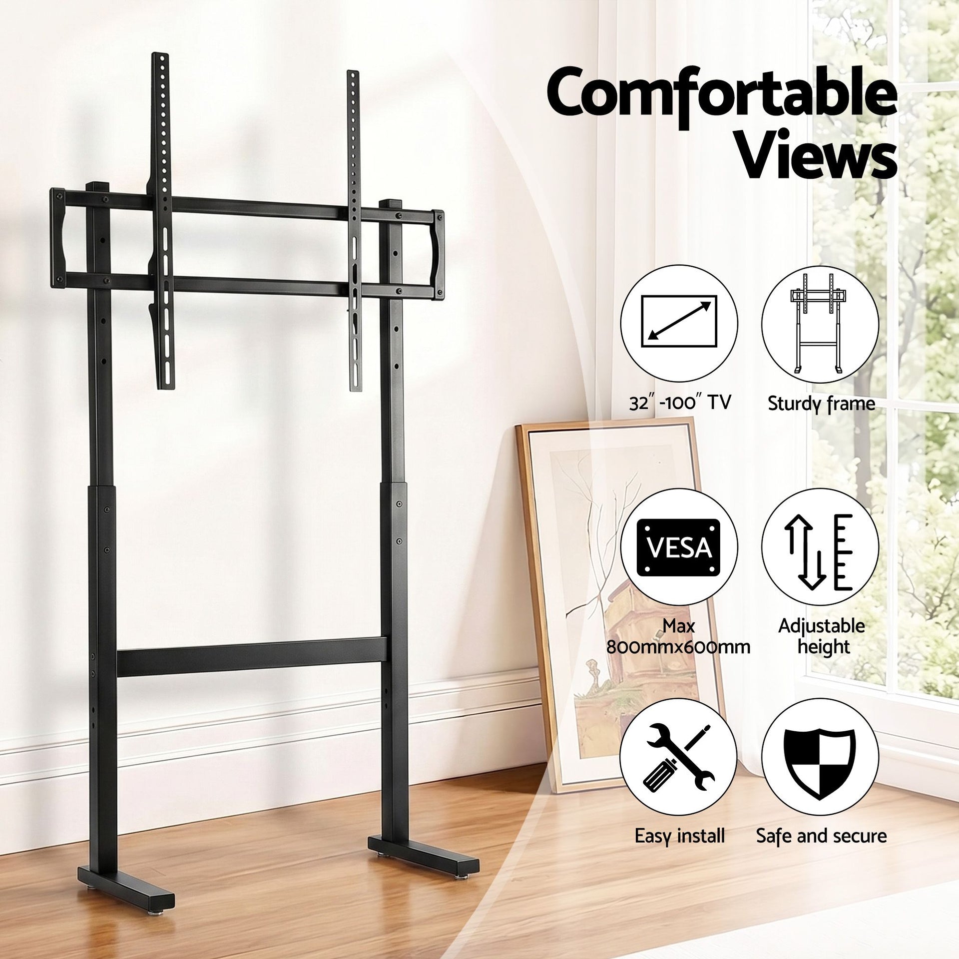 Artiss Universal Floor TV Stand for 32-100 Inch Screens Heavy Duty 40kg Capacity Awezingly