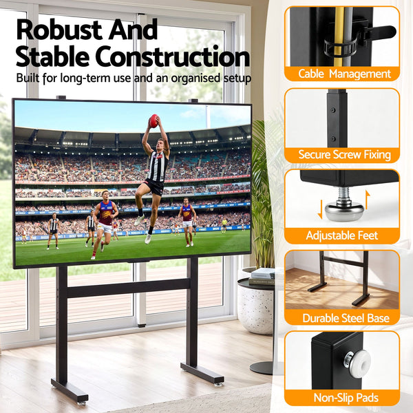 Artiss Universal Floor TV Stand for 32-100 Inch Screens Heavy Duty 40kg Capacity Awezingly