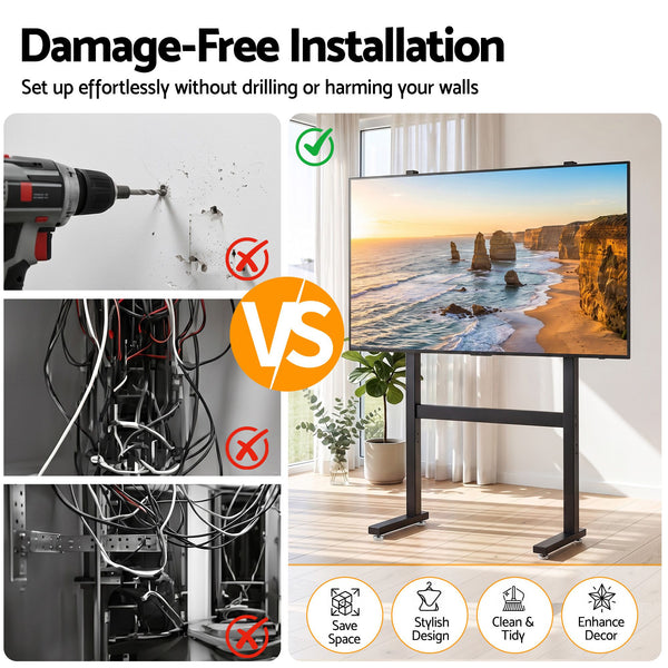 Artiss Universal Floor TV Stand for 32-100 Inch Screens Heavy Duty 40kg Capacity Awezingly