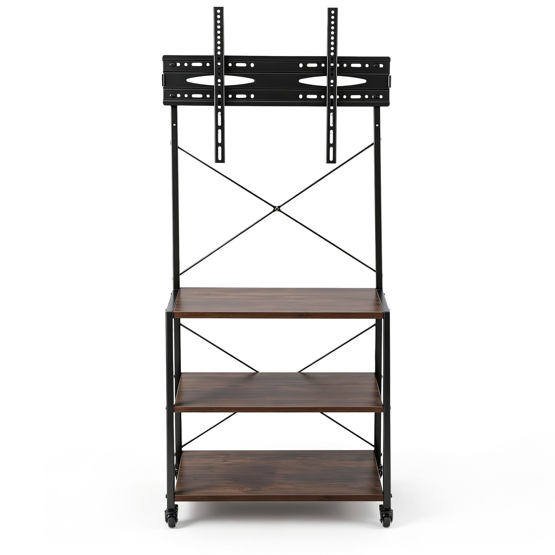 Artiss Mobile TV Stand 32-65 Inch TVs Mount 50kg with 3 MDF Shelves Lockable Wheels Adjustable Feet Awezingly