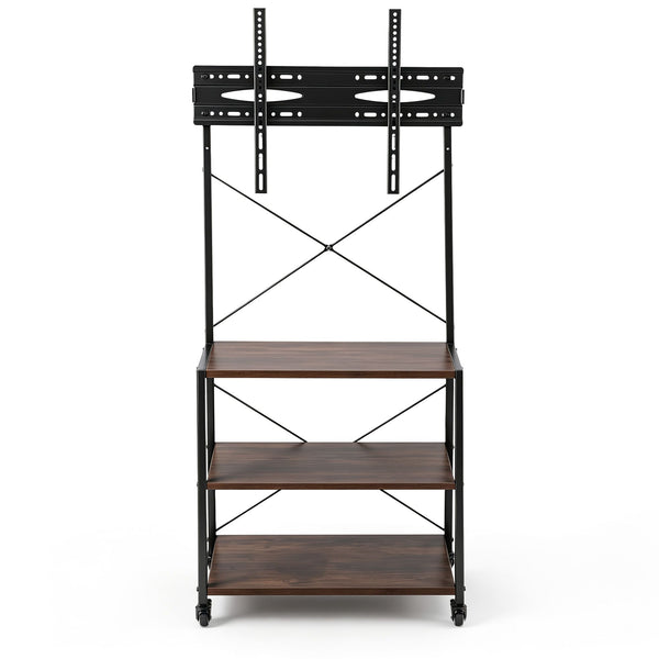 Artiss Mobile TV Stand 32-65 Inch TVs Mount 50kg with 3 MDF Shelves Lockable Wheels Adjustable Feet Awezingly