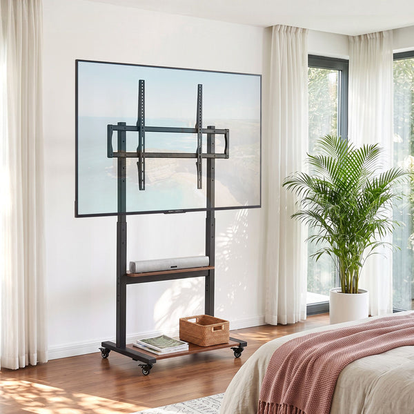 Artiss Mobile TV Stand for 40-100 Inch TVs Cart with Wheels Adjustable Shelves Awezingly