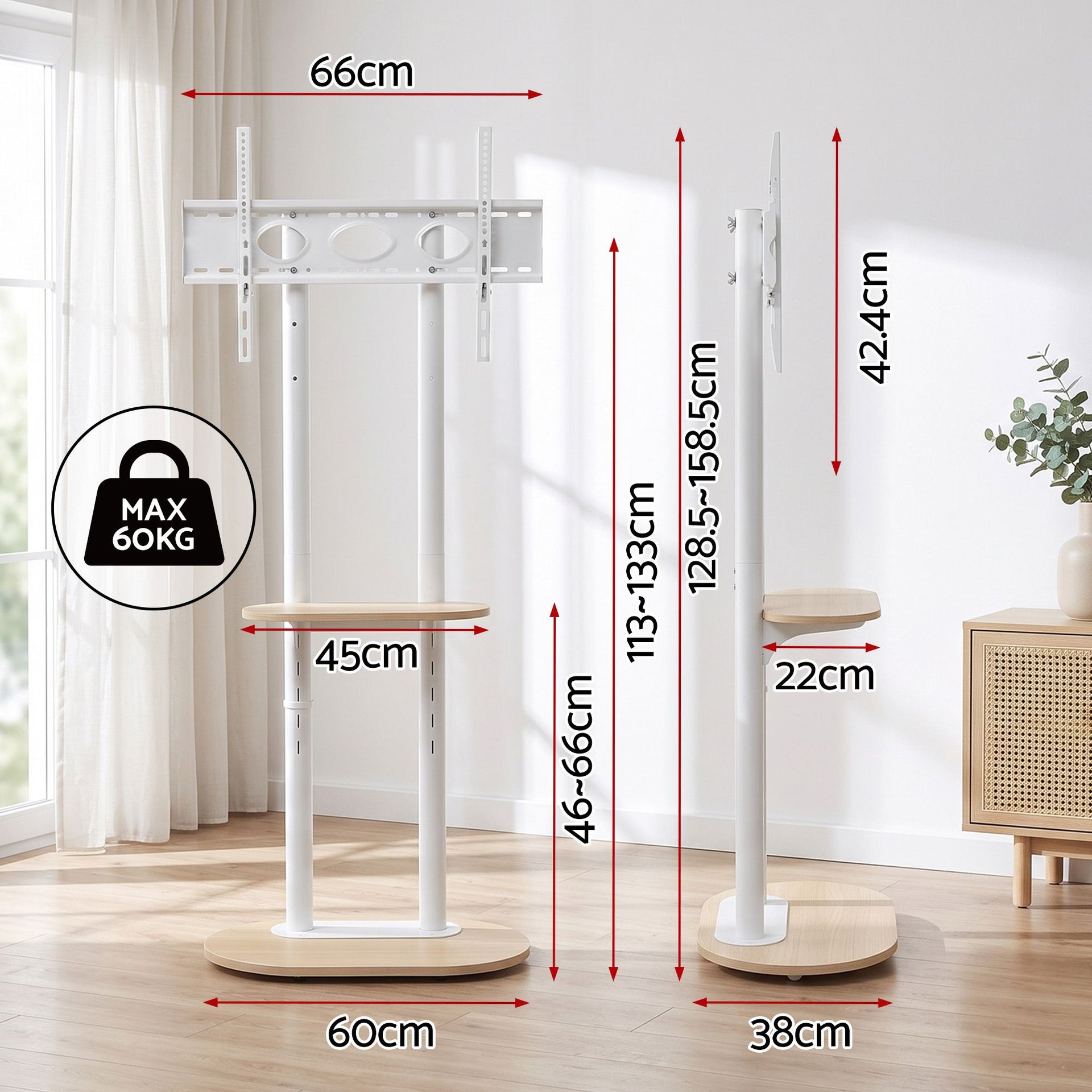 Artiss Mobile TV Floor Stand 40-75