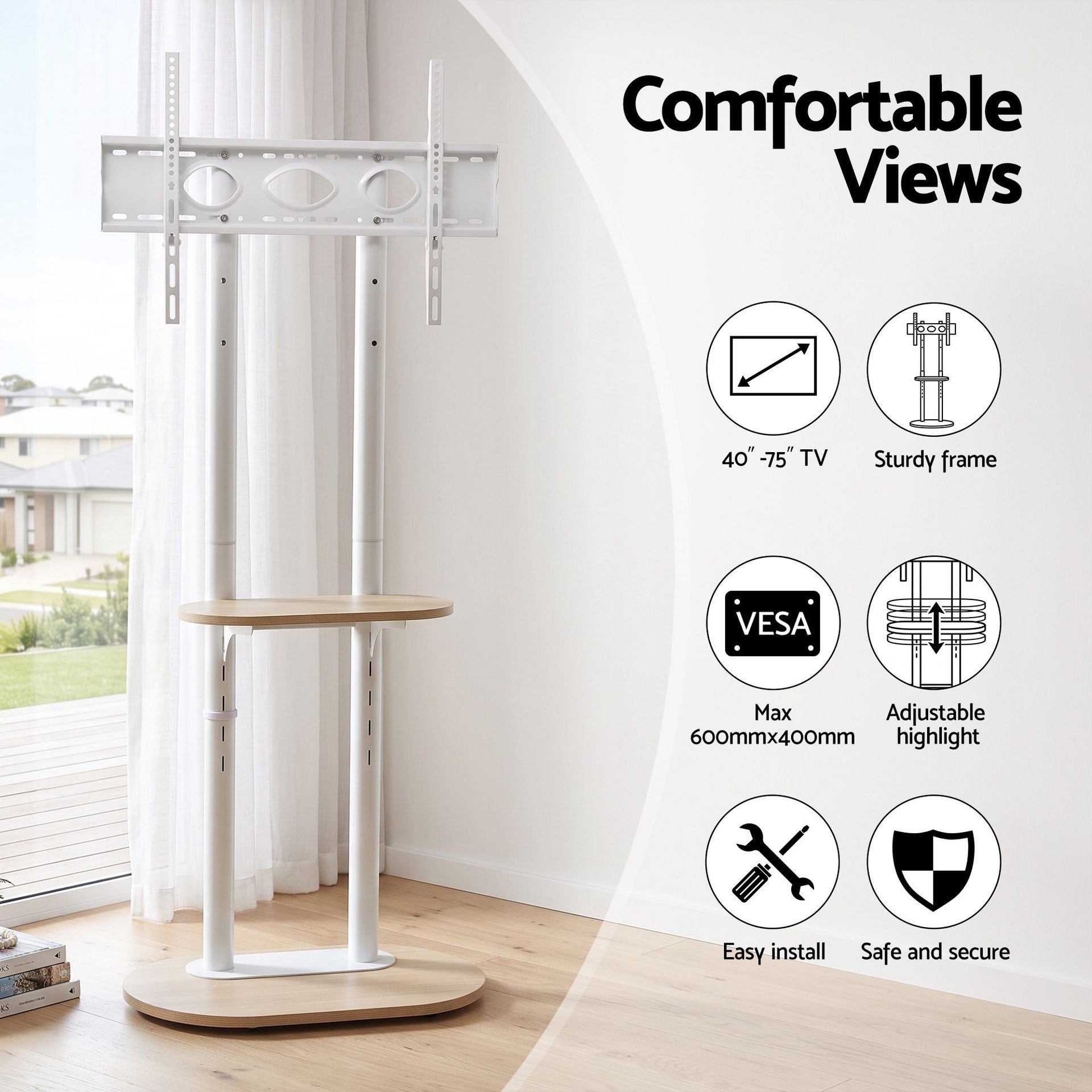 Artiss Mobile TV Floor Stand 40-75