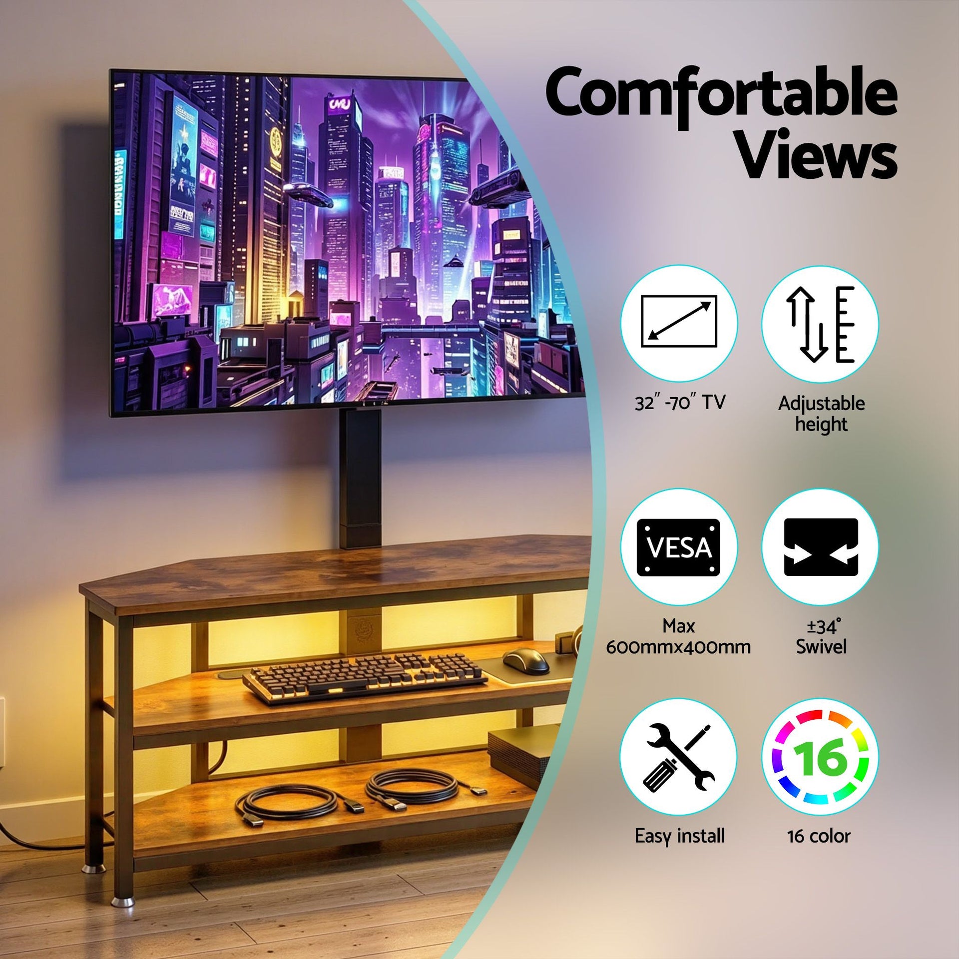 Artiss Corner TV Stand 32-70