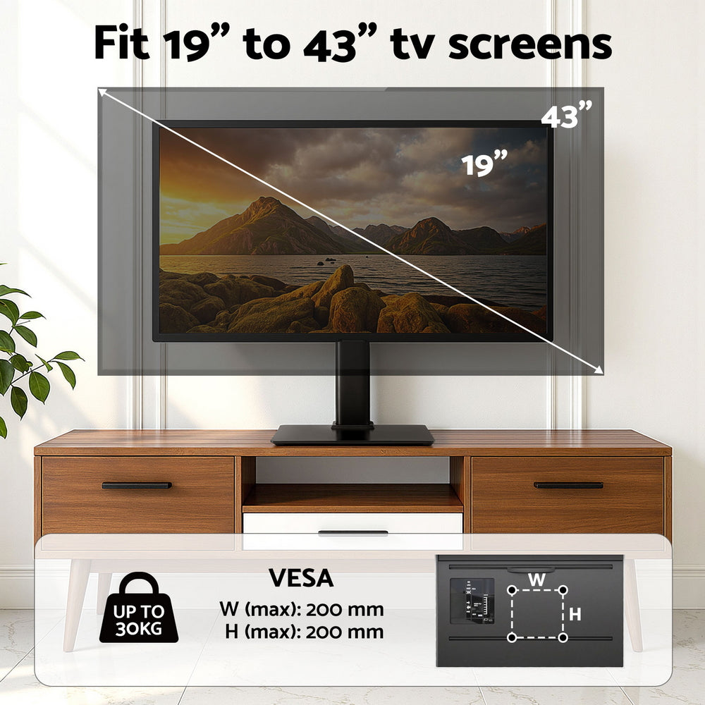 Artiss TV Stand Bracket for 19 - 43 inch TVs Table Top Desktop Universal Swivel Awezingly