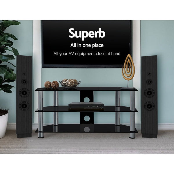 Artiss TV Stand Entertainment Unit Media Cabinet Temptered Glass 3 Tiers Artiss