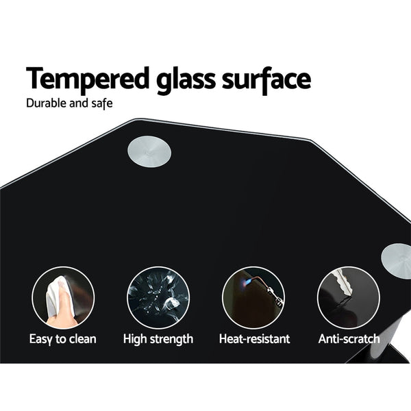 Artiss TV Stand Entertainment Unit Media Cabinet Temptered Glass 3 Tiers Artiss