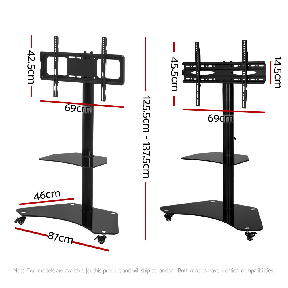 Artiss Floor TV Stand Brakcket Mount Swivel Height Adjustable 32 to 70 Inch Black Artiss