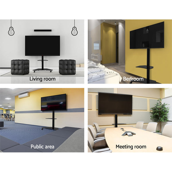 Artiss Floor TV Stand Brakcket Mount Swivel Height Adjustable 32 to 70 Inch Black Artiss