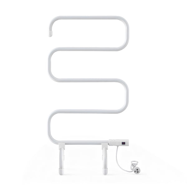 Devanti Heated Towel Rail Freestanding Wall Mounted S-Shape Electric Warmer Rack Awezingly