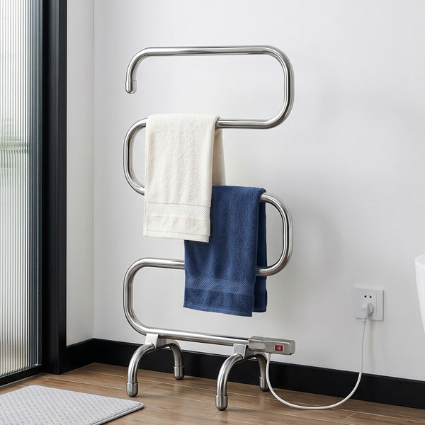 Devanti Electric Heated Towel Rail Rack 5 Bars Freestanding Clothes Dry Warmer Awezingly