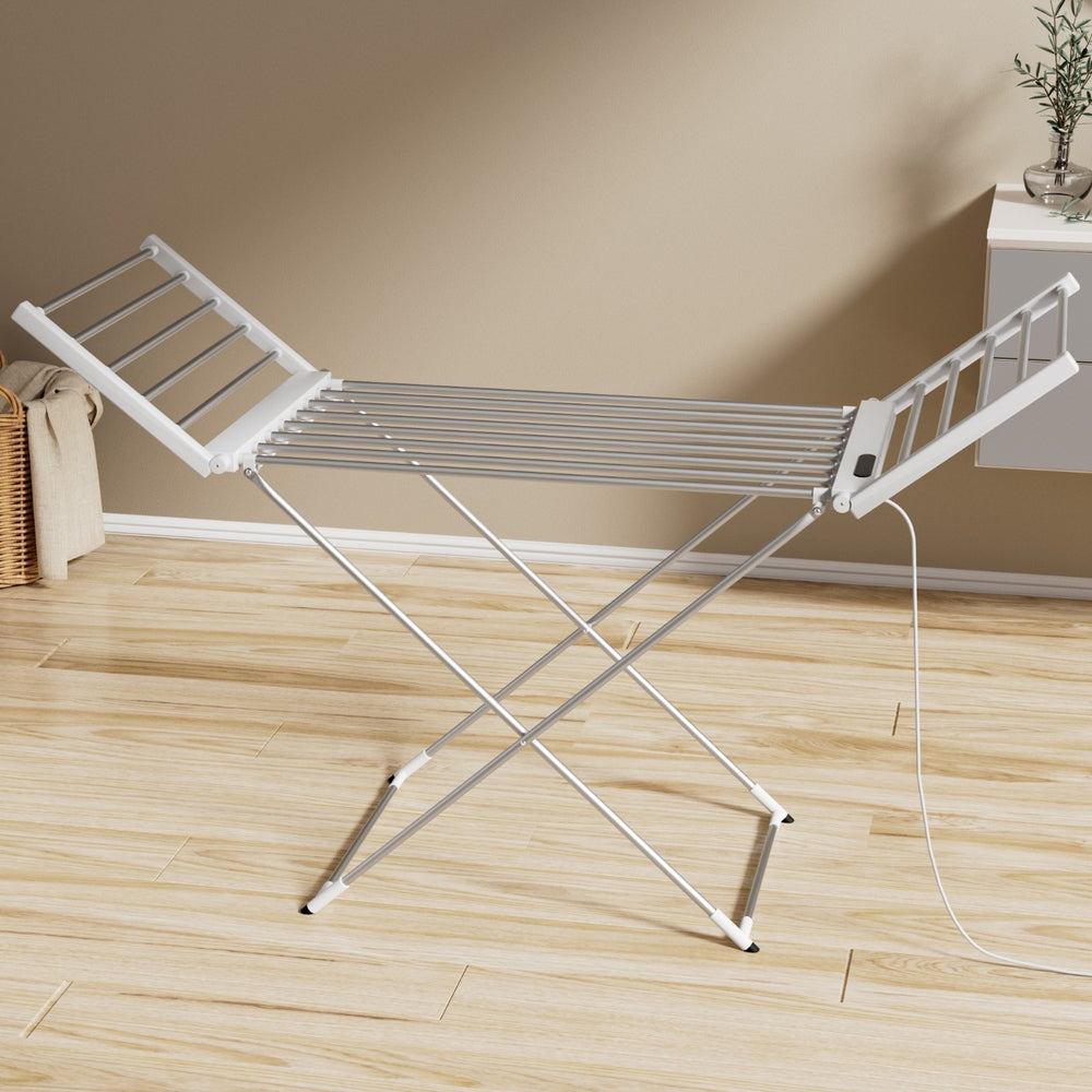 Devanti Foldable Electric Heated Towel Rail Rack with 24H Timer Devanti